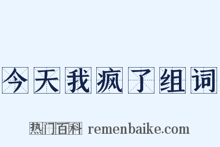 今天我疯了组词是什么意思的图片